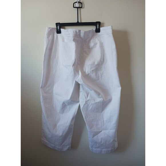 Talbots Wide Leg Crop Jeans High‎ Rise Stretch Pockets White Size 18W - Picture 2 of 11